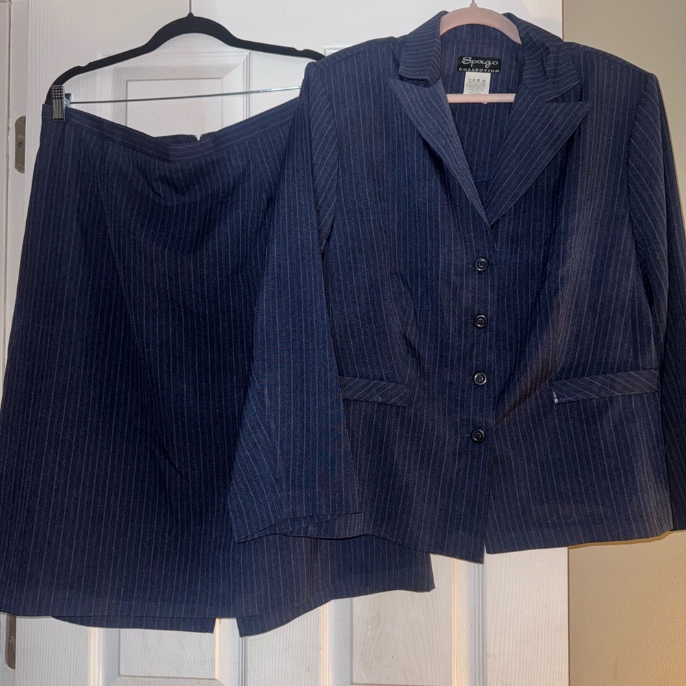 Navy Pinstripe Women's Skirt - Classic Professional Style